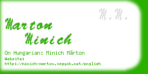 marton minich business card